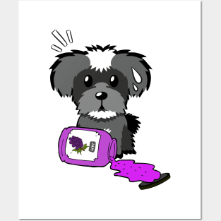 Naughty Schnauzer Spills a jar of grape jam! Posters and Art